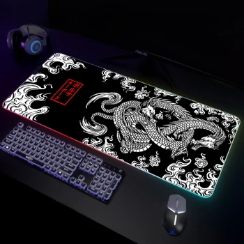 Dragon RGB Mouse Pad Gume Gaming Mousemat LED Miško Mat Tipkovnico Mat Anti-slip Najboljša Izbira Mousepad XXL Svetlobna Desk Mat