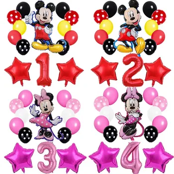 14pcs Disney Mickey Miške Minnie 1 2 3 4 5 6st 32inch Število Birthday Balon Baby Girl Boy Korist Stranka Dekor Baby Tuš Darila