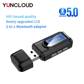 USB Bluetooth 5.0 Adapter BT Ključ Wireless Audio Sprejemnik Oddajnik z LCD-Zaslon 3.5 mm Jack za TV Car PC Zvočnik, itd.