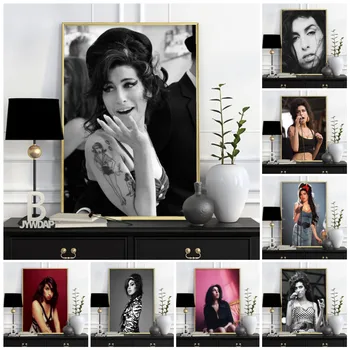 Amy Winehouse Glasbe je Pevka Star Pop Art Platno Slikarstvo Seksi Stenske Slike, Plakati in fotografije za Spalnico, dnevno Sobo Doma Dekor