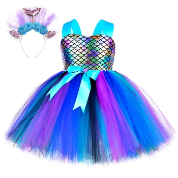 Deklica Tutu Oblačenja za Dekleta Princesa Obleke za morska deklica Rojstni Kostume Dekle Otroke Božič Novo Leto Oblačila