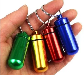 Zdravila pakiranje steklenica za shranjevanje tablet ali majhnih predmetov Majhno kovinsko posodo aluminija pill box Primeru imetnik keychain Doma Shranjevanje