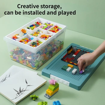 Otroška Igrača Škatla za Shranjevanje Pregledna Razvrstitev, Razvrščanje Škatla za Shranjevanje s Interlayer Lego Blok Škatla za Shranjevanje Organizacija