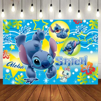 Disney Lilo & Stitch Stranka Kulise Otrok Rojstni dan Dekoracijo Photozone po Meri Ozadja, Okraski Poroko Zidu Dogodka