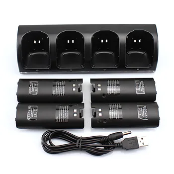 4 x 2800mah Polnilne Baterije + Quad 4 Polnilnik Dock Postajo Komplet za Wii Remote Controller za Wii Gamepad Polnilnik Črna