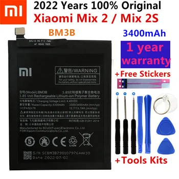 100% Prvotne Xiao Mi Originalne Nadomestne Baterije BM3B Za Xiaomi MIX 2 2S 3400mAh Visoka Zmogljivost Telefona, Baterije Brezplačna Orodja