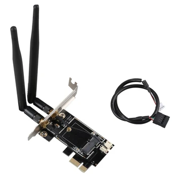 PCI-E X1 na M. 2 NGFF E-Ključ WiFi Brezžični Omrežni vmesnik Pretvornik Sim s tehnologijo Bluetooth za Namizni RAČUNALNIK