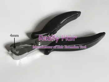 Debelo prodaja antirust plating ravno lase Črn ročaj 4 mm model razširitve klešče / las razširitev orodja/Las plier