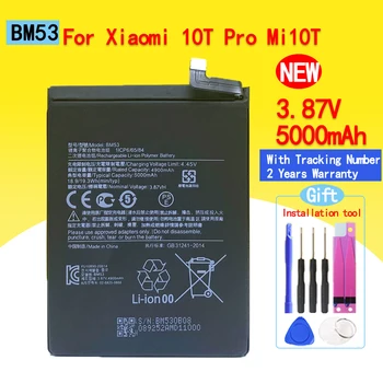 BM53 NOVO 5000mAh Baterija Za Xiaomi 10T Pro Mi10T Visoke Kakovosti Pametni telefon/Pametni Mobilni Telefon S Številko za Sledenje Na Zalogi