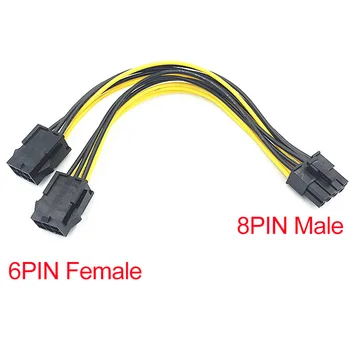 8Pin Moški Dvojni 6 Pin Ženski Kabel, Adapter 20 cm CPU 8 Pin Grafike za grafično Kartico PCI Express Power Splitter Kabel Adapter