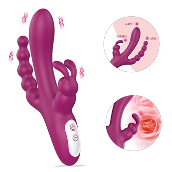 3 v 1 Klitoris Rabbit Vibrator, Vibrator za Ženske Klitoris G Spot Jezika Lizanje Vakuumske Stimulator Spolnih Igrač za Odrasle Blago za Ženske