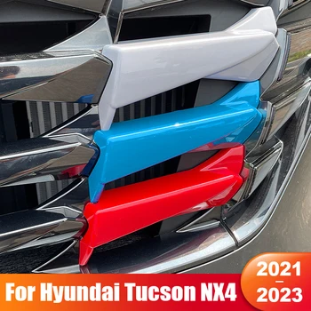 Za Hyundai Tucson NX4 2021 2022 2023 Hibridni N Skladu Avto Sprednja Maska Trim Sport naslovnica Stripa 3pcs 3D Nalepke, Dodatki Zunanjost