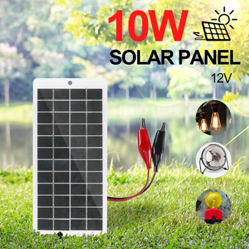 10W Solarni Polnilnik z Carabiner 12V Celice Moč Banke Polysilicon Sončne Energije Banke Prenosni za Zunanjo Svetilko Črpalka