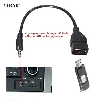 3.5 mm Black Avto AUX Avdio Kabel USB, Audio Kabel, Avto Elektronike za Predvajanje Glasbe Avto Avdio Kabel USB Slušalke Pretvornik