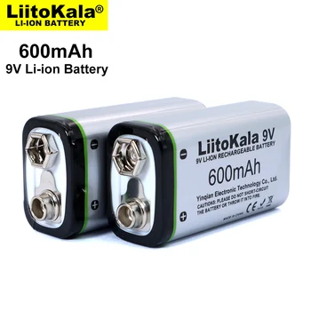 LiitoKala 600mAh 9V baterija Li-ion 6F22 9V Polnilne Baterije Za Mikrofon Multimeter Igrače RC Temperatura Pištolo