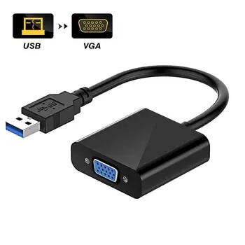 USB 3.0 Na VGA Adapter Kabel Zunanje Grafična Kartica Video Multi-display Pretvornik Napajalnik Za Prenosni RAČUNALNIK Windows 7/8/10
