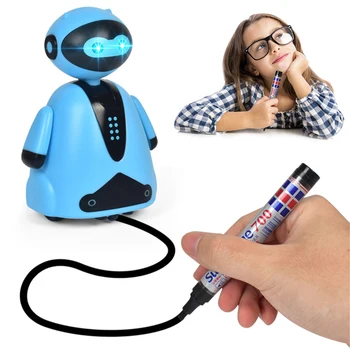Ustvarjalne Električni Smart Induktivna Robot Igrača S Svetlobo, Upoštevajte Vse Narisane Črte Čarobna Peresa Induktivna Izobraževalne Igrače Za Otroke Darila