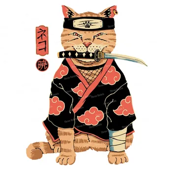 I482 Kul Japonska Samurai Mačka Neko Kitty Avto Nalepke Nepremočljiva Nalepko Smešno Avto Dodatki Za Zaščito Pred Soncem Karavana Hladilniki Dekor