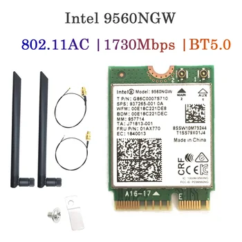 1733Mbps Intel 9560 Dual Band Brezžični AC vmesnik Bluetooth 5.0 802.11 ac M. 2 CNVI 9560NGW 9560AC za Kartico Wifi Z Anteno Set