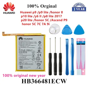 2021 Leto 100% Originalni Huawei HB366481ECW Baterija Za HUAWEI p9 /p9 lite čast 8 p10 lite y6C p8 lite 2017 p20 lite čast 5C G9