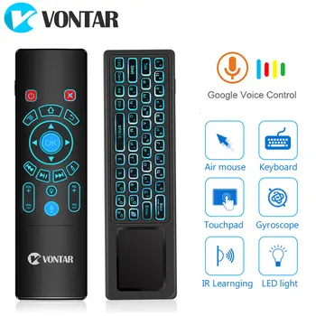 VONTAR T8 Plus Osvetljen 2,4 GHz Air miška Brezžična Tipkovnica & touchpad Glas iRemote Nadzor za Android TV Box mini PC Projektor