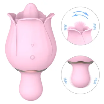 Ženski Rose Vibracijsko Jajce Jezika Lizanje Vagina Sesanju Vibrator Sexy Igrače Intimno Nastavek Bedak Močan Sex Igrača za Ženske