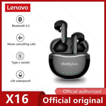 NOVI Lenovo X16 TWS Bluetooth Slušalke Glasbo, Slušalke Wireless Gaming Slušalke šumov z Mikrofonom V uho Čepkov