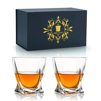 Viski Kozarci Set-Luksuzni Whisky Bourbon Mešalni Kozarci za Pitje Kozarci Darilni Set Polje za Moške Oče, Mož Ljubitelje Viskija
