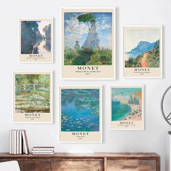 Claude Monet Umetnine Series Tiskanje Plakatov Letnik Krajine Platno Slikarstvo Impresionizma Estetske Wall Art Dekor Slike