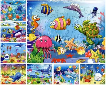 1 Nastavite Risanka Uganke Morskih Podmorskega Sveta Morska Želva Morski Pes Živali, Igrače, Uganke Jigsaw Puzzel Igrače Otroci Darilo