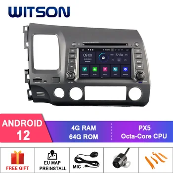 WITSON Android 12 AVTO DVD GPS IGRALEC ZA HONDA CIVIC 2006-2011 Carplay Multimedijski Predvajalnik Samodejno Zvok Navigacije Vozila, Vodja Enote
