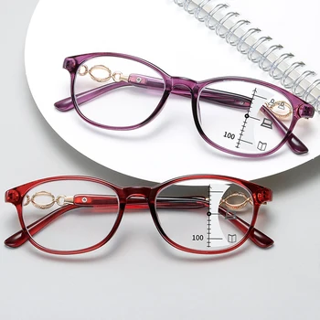gafas Moda Progresivna Multifokalna Obravnavi Očala Ženske Anti-modra Svetloba Očala na Recept Očala Dioptrije +1.0+4.0
