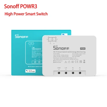 SONOFF POWR3 Visoko Moč Wifi Smart Stikalo Za Vklop/IZKLOP Pametnih Domov DIY Stikala Zaščita pred Preobremenitvijo za Merjenje Porabe Energije