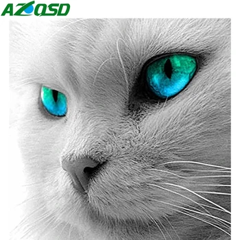 AZQSD Diamond Slikarstvo Nov Prihod Mačka Živali Vezenje Prodaje Mozaik Okrasnih Slike Needlework Doma Dekor Polno Kompleti