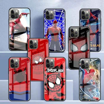 Vitrina Za Apple iPhone 13 12 Mini 11 Pro XS Max XR 7 8 Plus SE 2020 X 6 6S Luksuzni Kaljeno Telefon Kritje Marvel Spider Man
