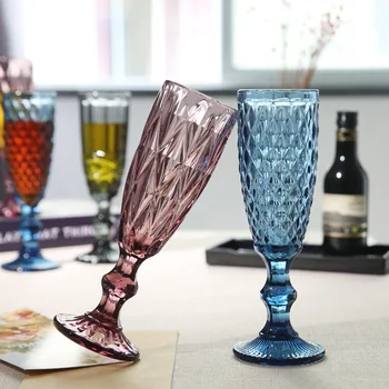 1 Kos Barvnega Stekla Visok Čaš Evropske Šampanjec Sok Pokal Restavracija Hotel Banket Ustvarjalne Čaš Lepa Barvita