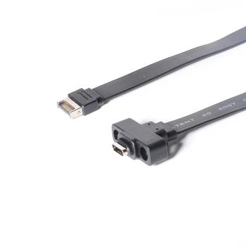 USB 3.1 Vrste E Moški-Tip C Ženski Motherboard Širitev ravno Kabel Z Montažno odprtino za vijak USB-C tip-c tip-e