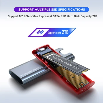 M. 2 USB Tip C Trdi Disk, Ohišje Mobilnega Trdi Disk v Polje M2 SSD Primeru Dvojni Protokol za Nvme Pcie Ngff Sata M/b Tipka SSD