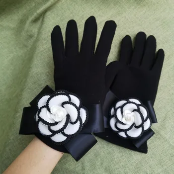 zimske rokavice ženske luksuzne blagovne znamke oblikovalec velik cvet volne palčniki ženski dotik kolesarske rokavice ženske gants mitaine femme