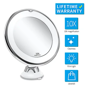Prilagodljiv Ličila Ogledalo 10x Povečevalno Ogledala 14 Led Osvetljen Zaslon na Dotik Nečimrnosti Ogledalo Prenosni Toaletno mizico Kozmetičnega Ogledala