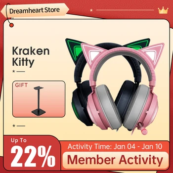 Razer Kraken Kitty Gaming Slušalke RGB 7.1 THX Surround Zvoka USB Vmesnik za Aktivno Zmanjševanje Hrupa Mikrofon Za Prenosni Računalnik