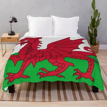 Valižanska Zastava Wales Rdeči Zmaj Odeje Flanela Pozimi Dihanje Vrgel Odejo za Raztegljiv Kavč Potovanja Kino