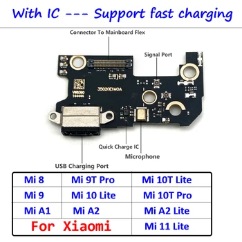 NEW Dock Priključek za Polnilnik USB Polnjenje Vrata Micro Flex Odbor Za Xiaomi Mi A3 8 9 9T 10 10T Pro Lite A1 A2 Lite Hitro polnjenje