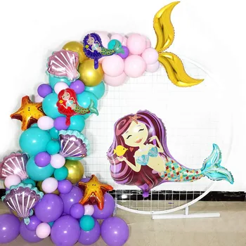 1pcs morska deklica Plinski Baloni Školjke, Balon Party Supplies Helij Folijo Ocean Baloni morska deklica Plaži Poročni Zabavi Temo Dekoracijo