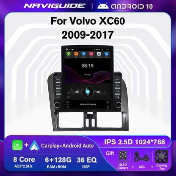 NAVIGUIDE avtoradia Za vozila Volvo XC60 2009-2017 Tesla Zaslona Večpredstavnost GPS Navigacija Player Android 10 Stereo Sprejemnik Autoaudio
