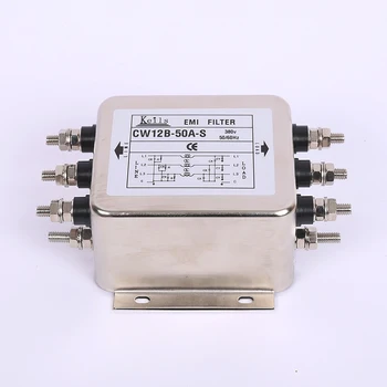 Trifazni Tri/štiri žice, 380V NAPAJALNIK EMI Filter Servo Inverter Anti-motnje CW12B-60A-S