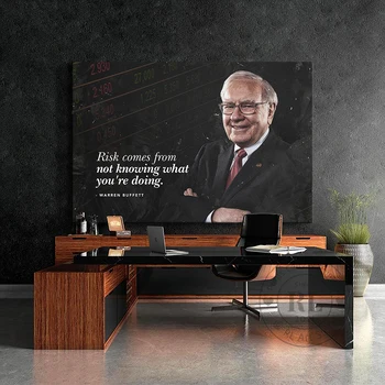 Warren Buffet Investitor Podjetnik Motivacijske Ponudbo Navdih Znanih Ljudi, Platno, Poster Tiskanje na Steni Dekor za Prostor