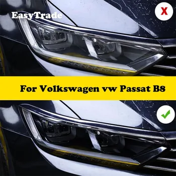 Za Volkswagen VW Passat B8 2017 2018 2019 2020 TPU Črno Film Avtomobilski Žarometi Zaščitno folijo Anti-scratch Nalepke, 2 Kos