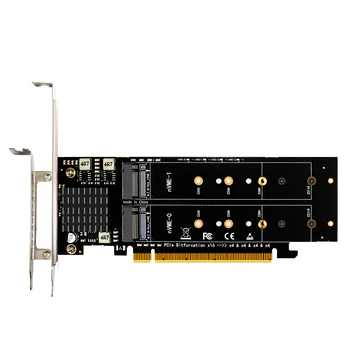 Quad M. 2 PCIe NVMe Tok Brez PCIe Splitter Funkcijo, Podporo M. 2 PCIe 4.0/3.0 SSD Mehko RAID Nastavitev v sistemu Windows/Linux