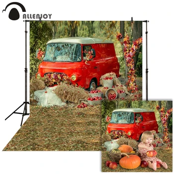 Allenjoy fotografija Jeseni ozadje Avto travo rdeče podeželju baby tuš otrok ozadju foto studio photocall photophone